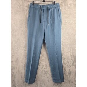 PS Paul Smith Pants Men 30x31 Blue Drawstring Pockets Retro Dress Casual Flaw
